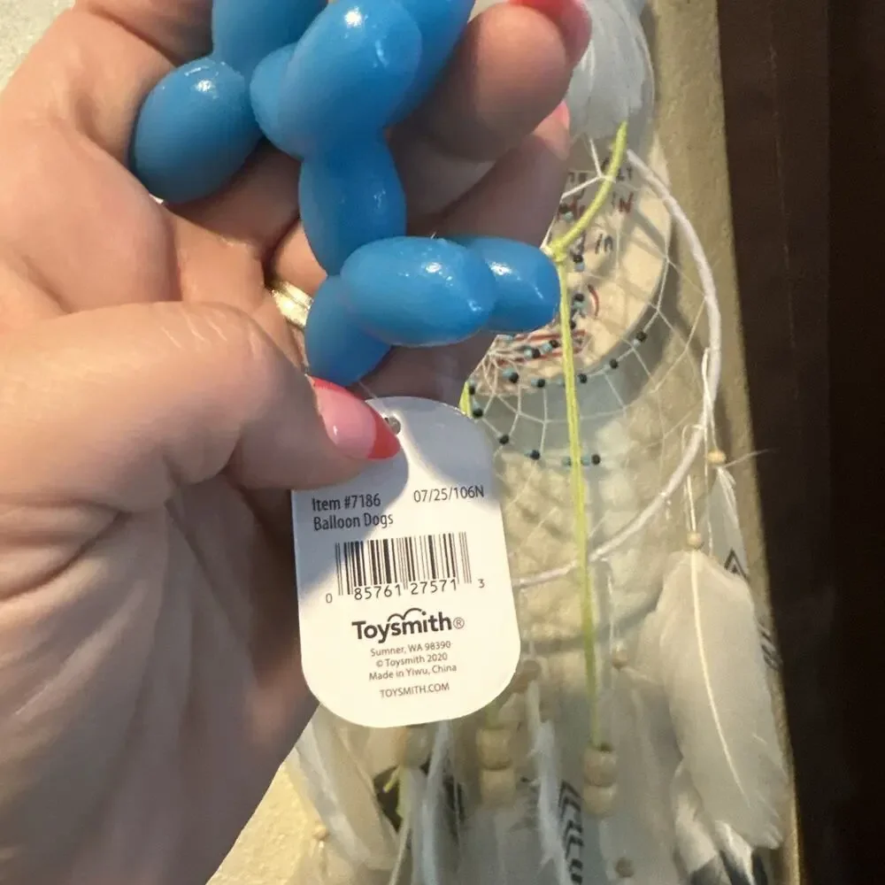 Toysmith Balloon Dogs New Viral Squishy Toy. Blue Squishy Balloon Dog